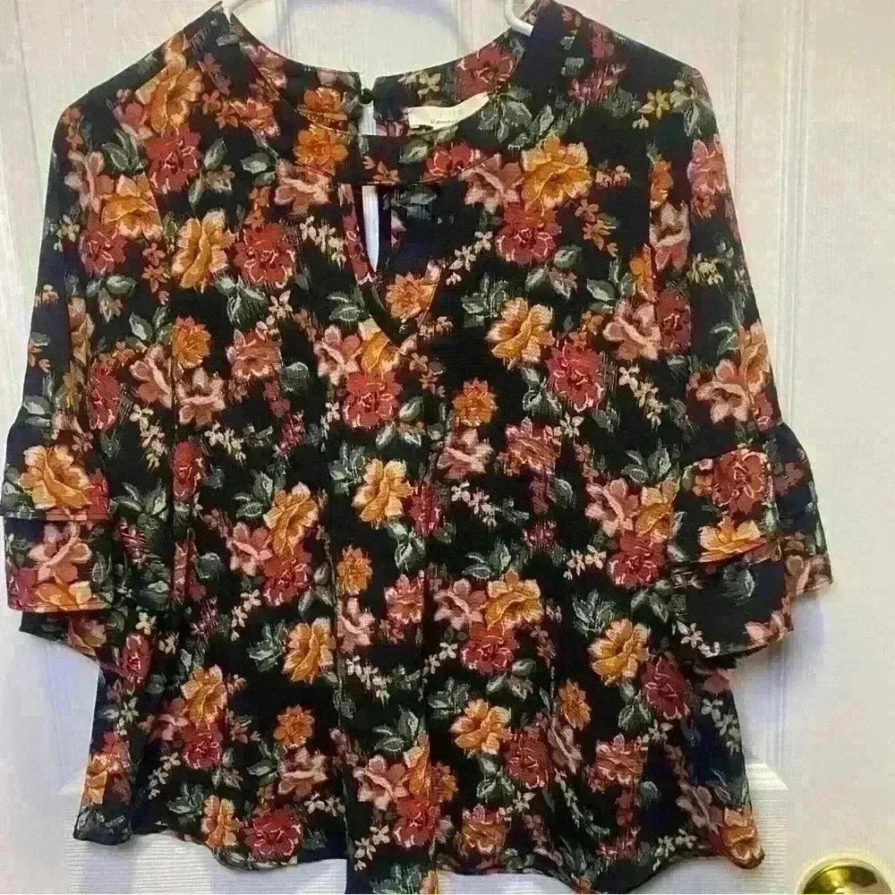 Urban Romantics Ruffled Sleeve Babydoll Top Sz M